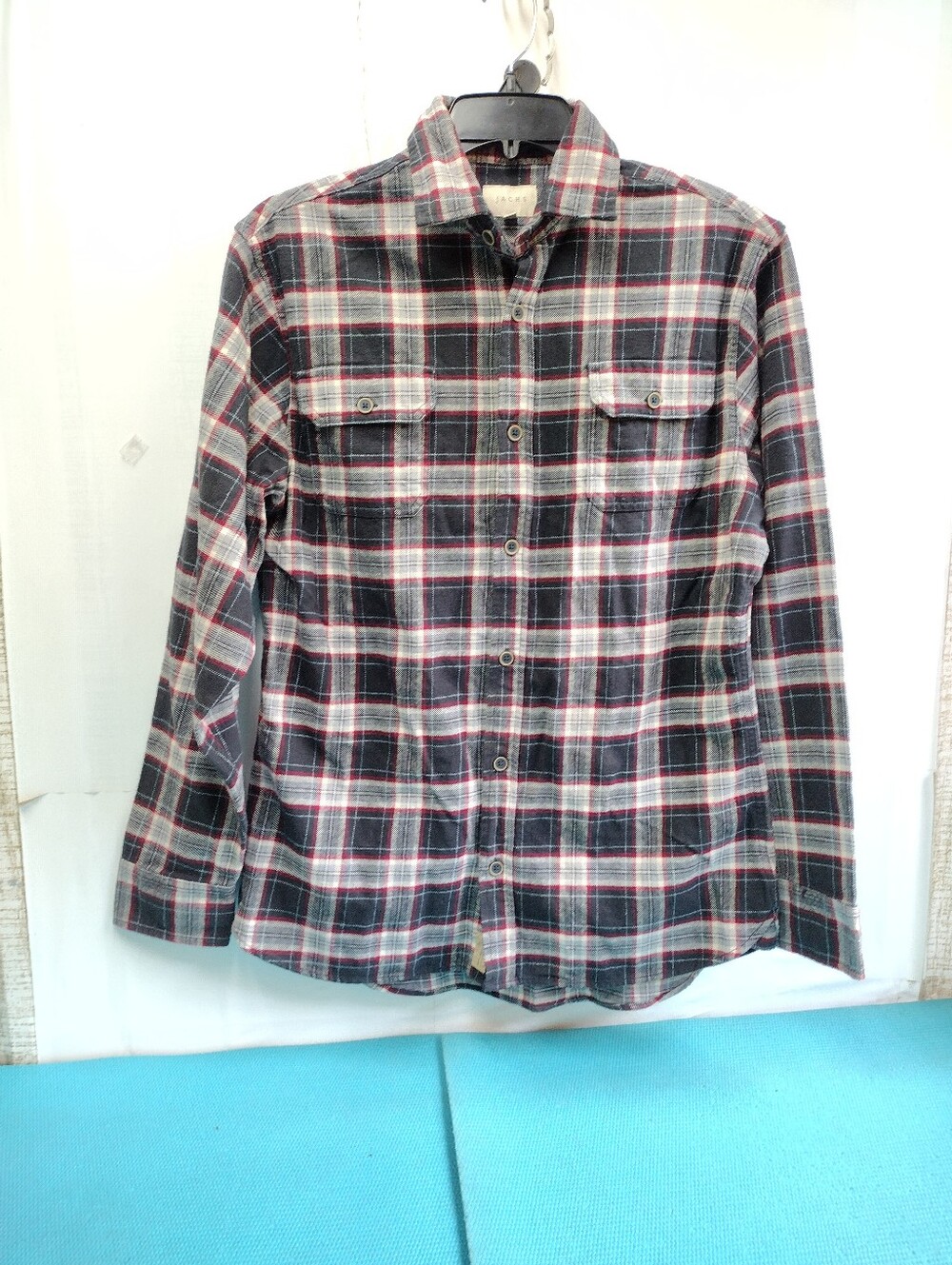Jachs Men's Flannel Plaid Heavyweight Cotton Long Sleeve Button Up - LT